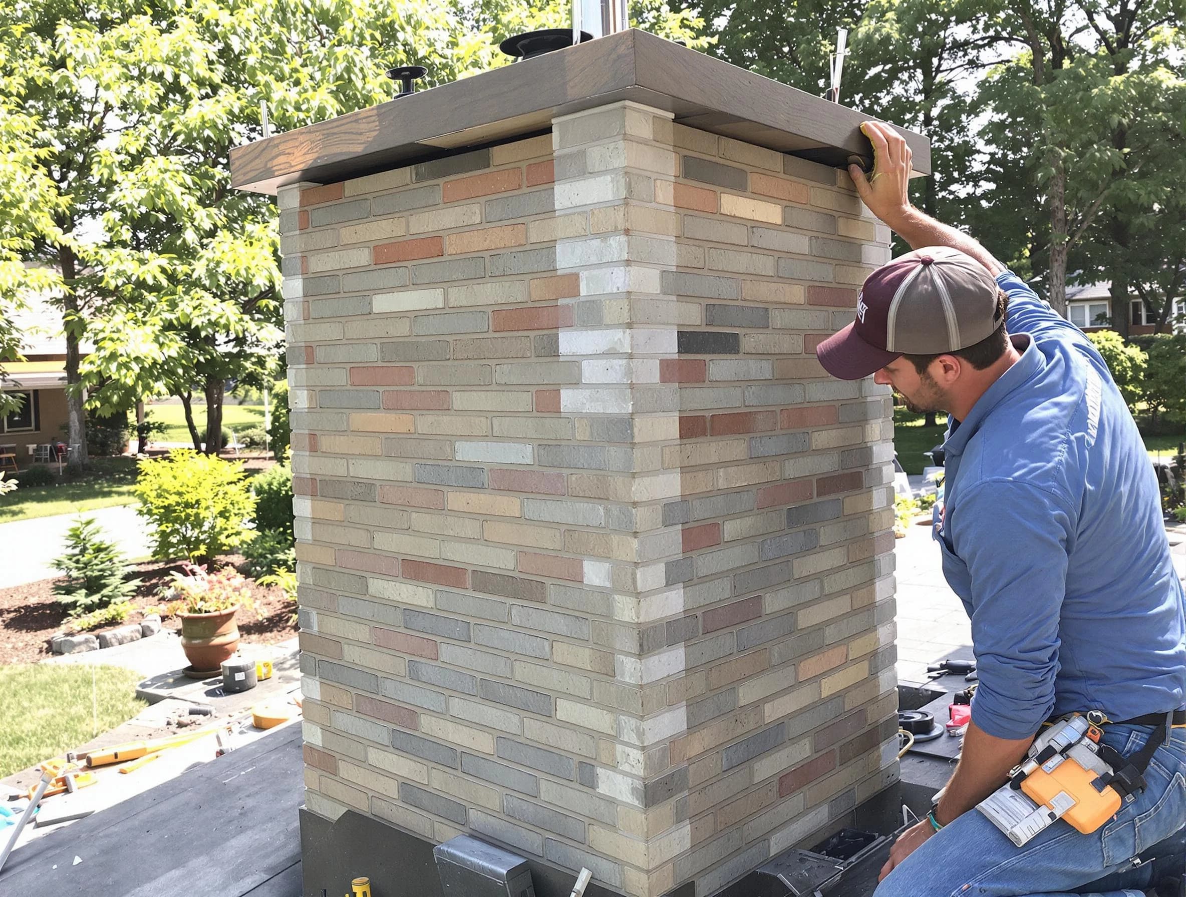 Sandston Chimney Sweep completing a modern chimney remodel in Sandston, VA