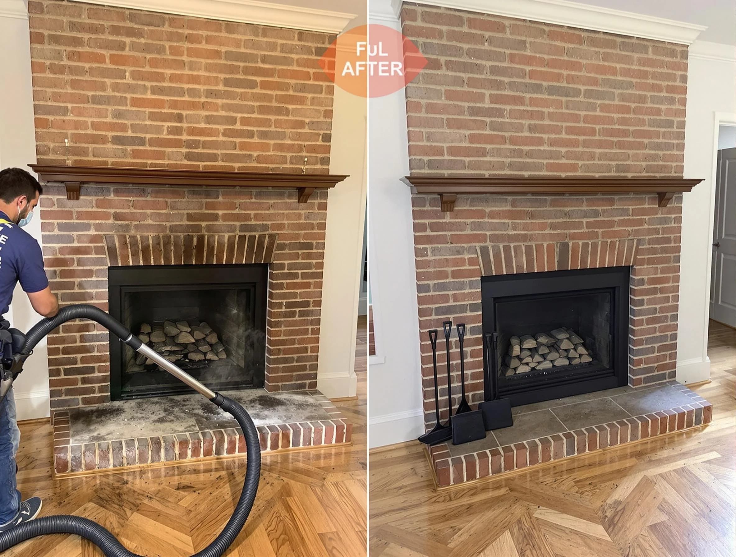 Sandston Chimney Sweep carefully sanitizing a fireplace in Sandston, VA