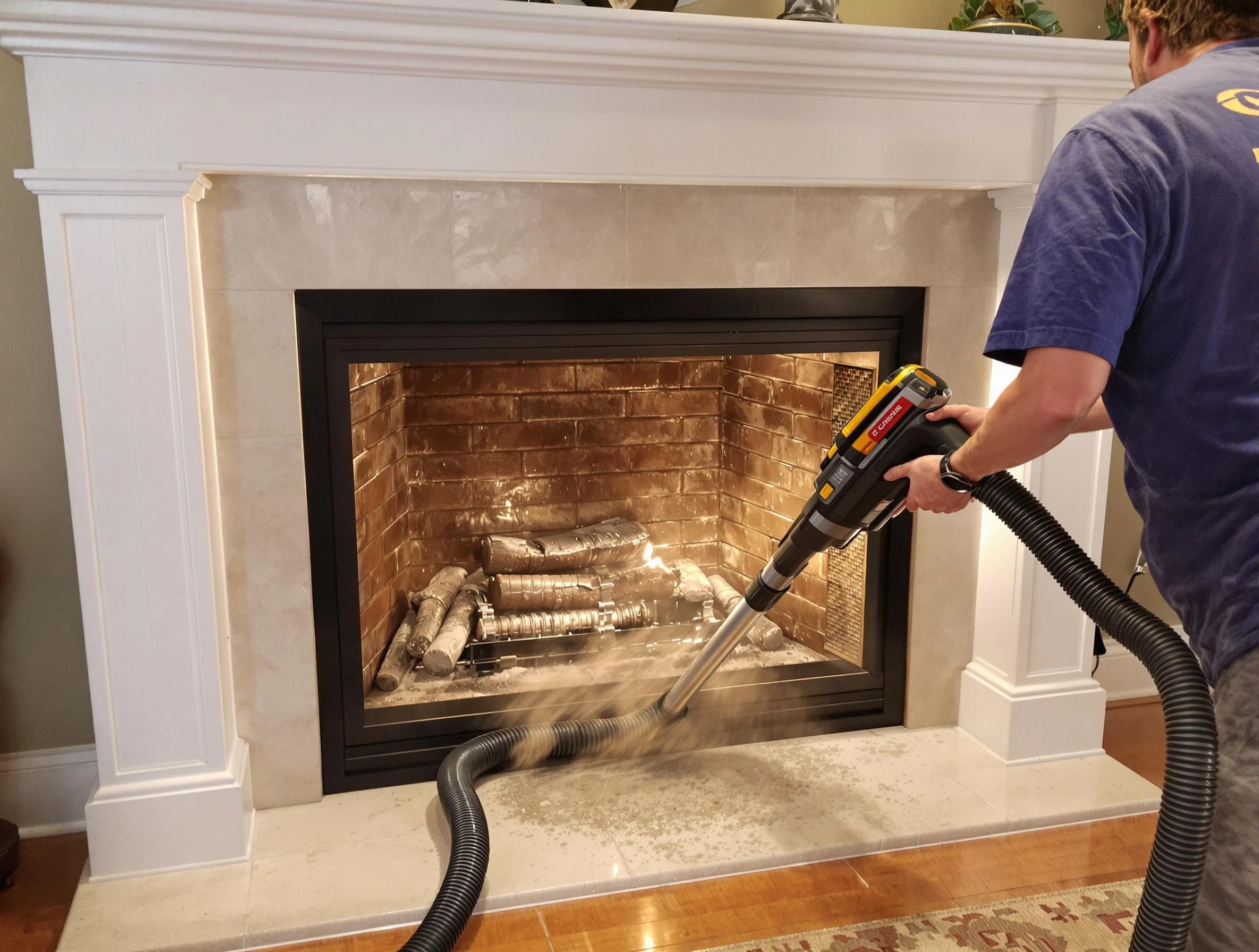 Fireplace cleaning performed by Sandston Chimney Sweep in Sandston, VA