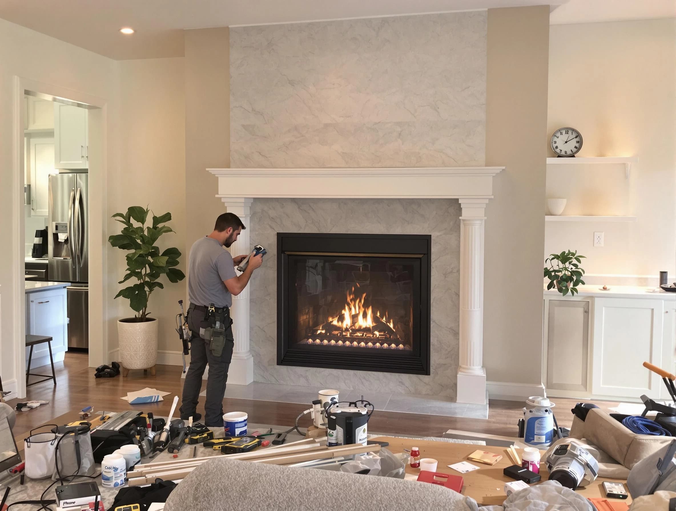 Newly installed fireplace by Sandston Chimney Sweep in Sandston, VA