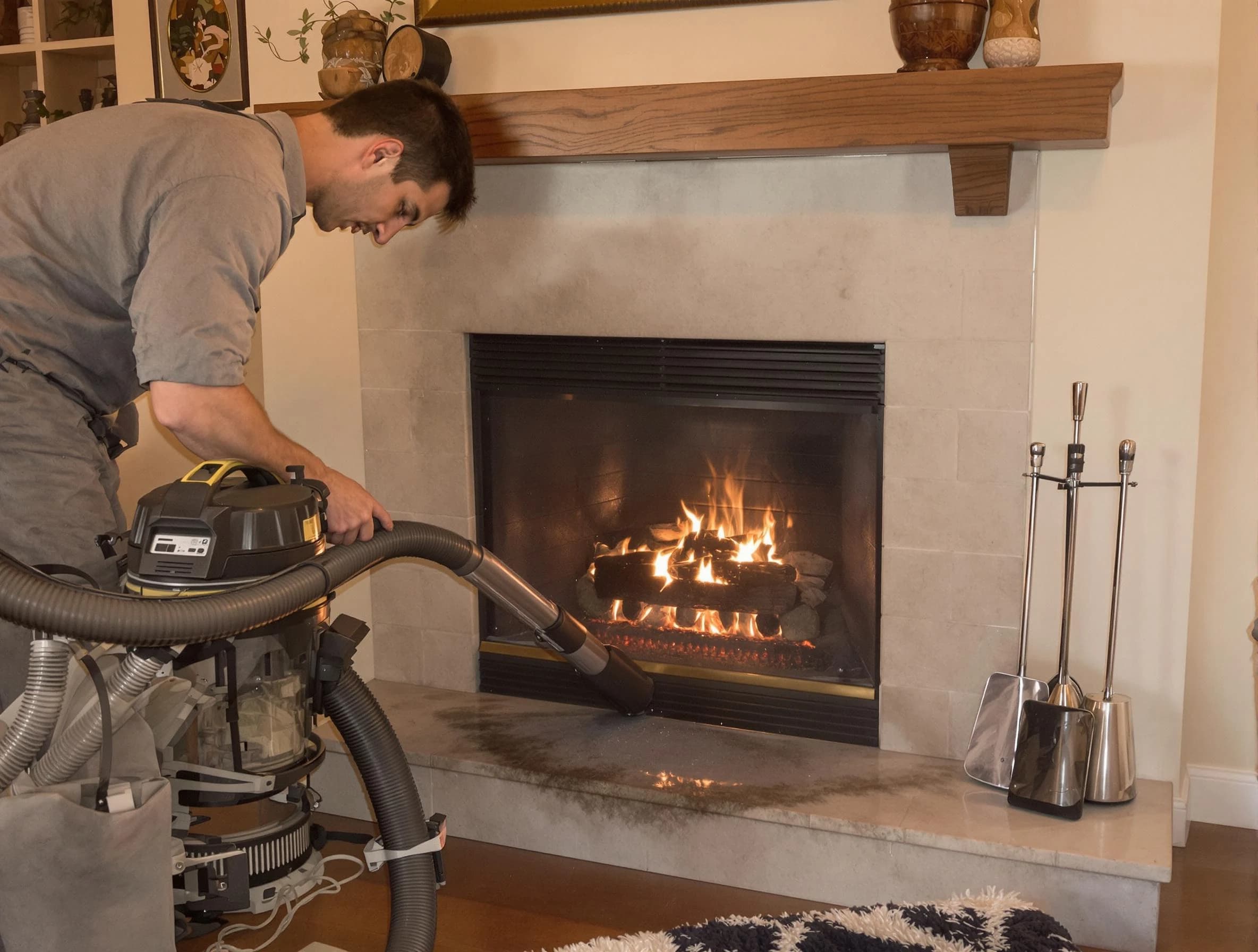 Routine fireplace upkeep by Sandston Chimney Sweep in Sandston, VA