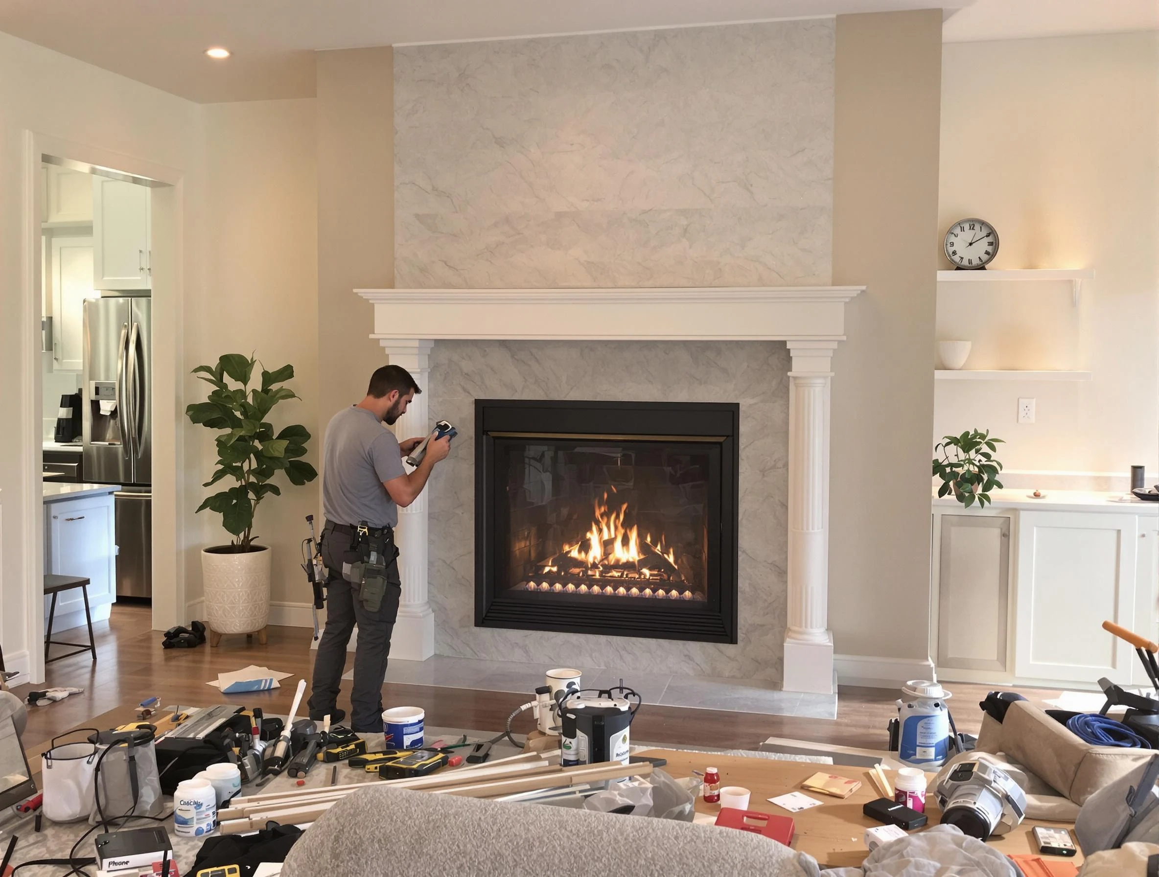 Newly installed fireplace by Sandston Chimney Sweep in Sandston, VA